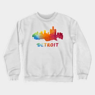 Detroit Skyline Watercolor Style Crewneck Sweatshirt